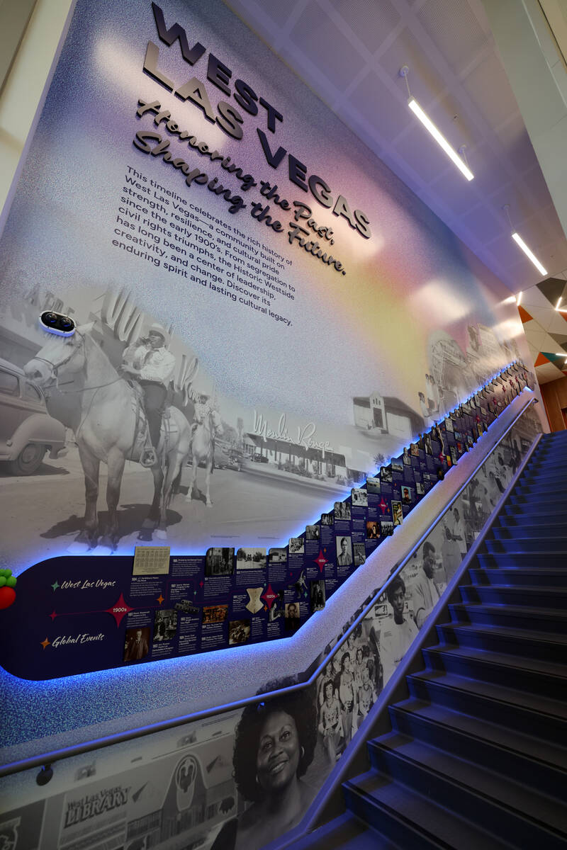 World events and Historic Westside events are shown in a timeline during the grand opening of t ...