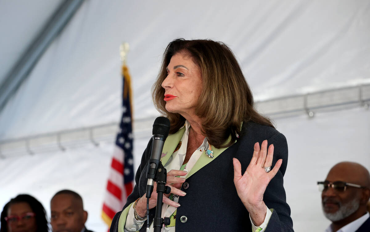 Las Vegas Mayor Shelley Berkley speaks during the grand opening of the new West Las Vegas Libra ...