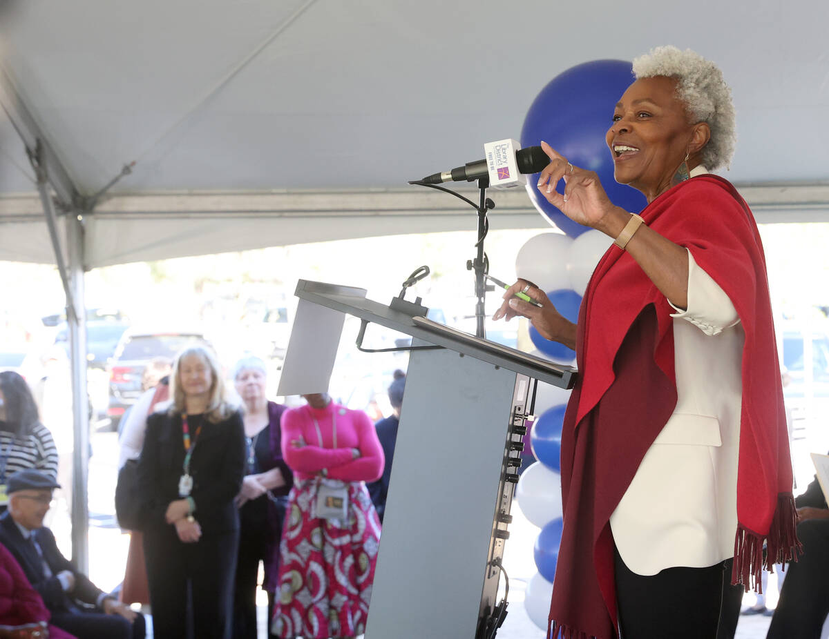 Claytee White, inaugural director of UNLV Libraries Oral History Research Center speaks during ...