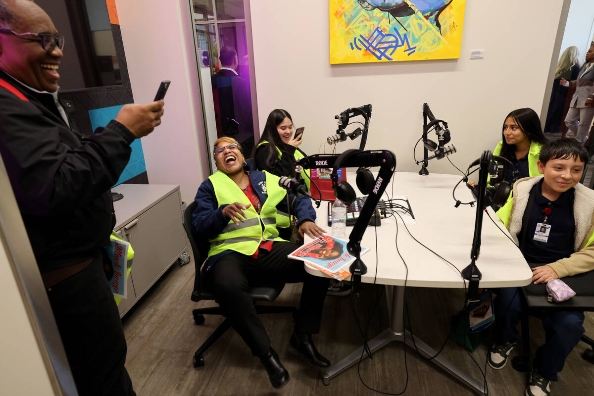 West Preparatory Academy teachers Corey Gaither, and Antoinette Graham check out the podcast st ...