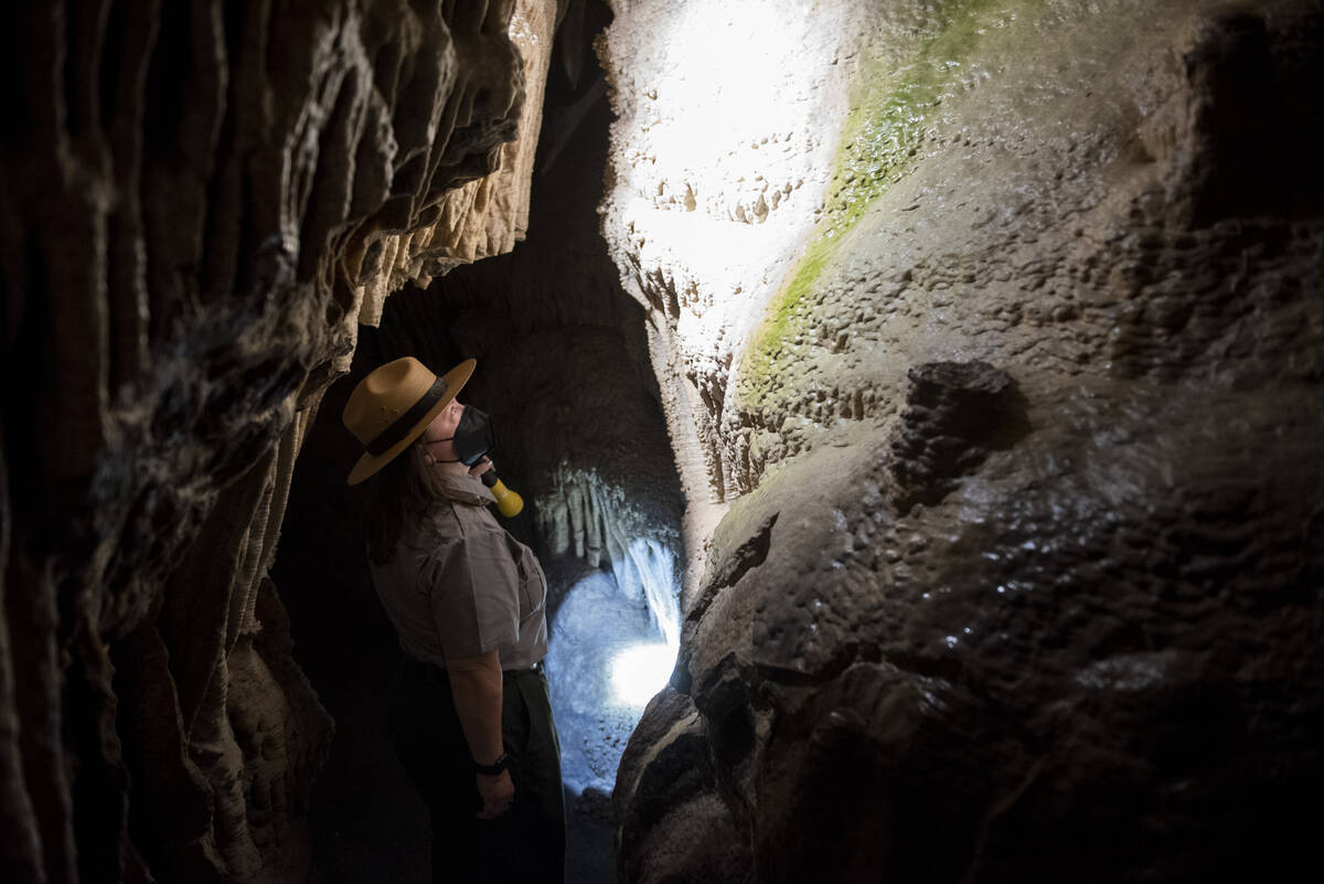 Great Basin National Park Chief of Interpretation, Nichole Andler gives a tour of Lehman Caves ...