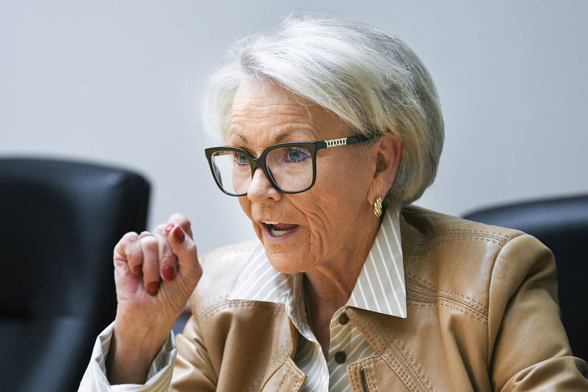 Pat Mulroy speaks during an interview at the Las Vegas Review-Journal on Tuesday, Dec. 9, 2025. ...