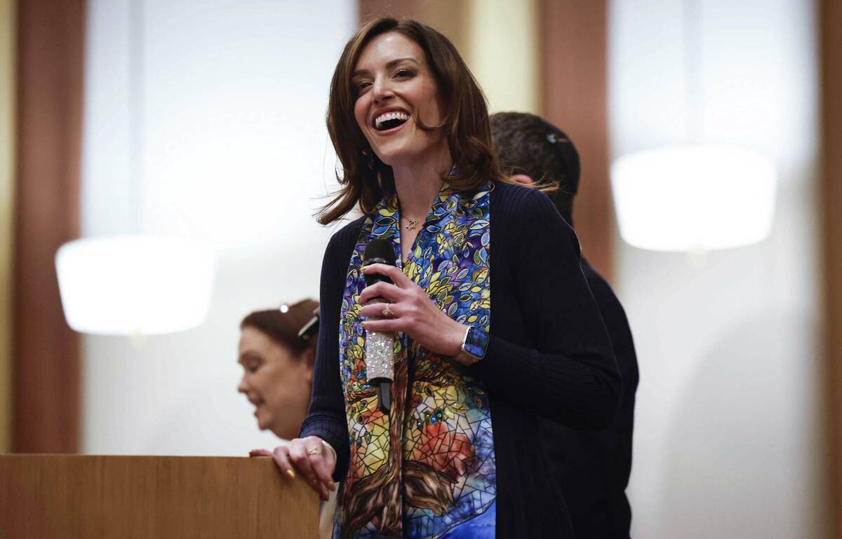 Rabbi-Cantor Jessica Hutchings speaks during a ceremony to formally install her as Congregation ...