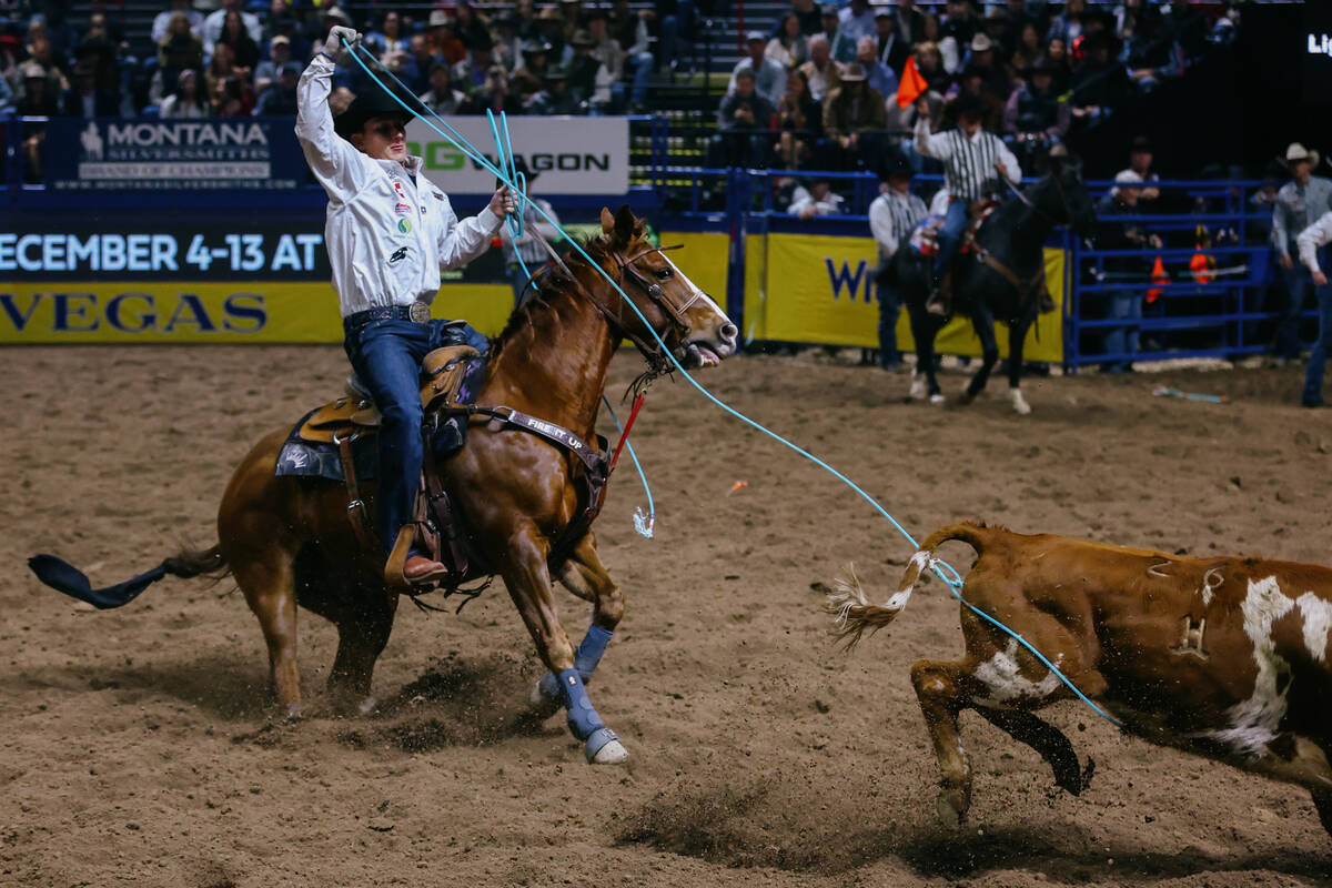 TKTK during the seventh go-round of the National Finals Rodeo on Wednesday, Dec. 10, 2025 at th ...
