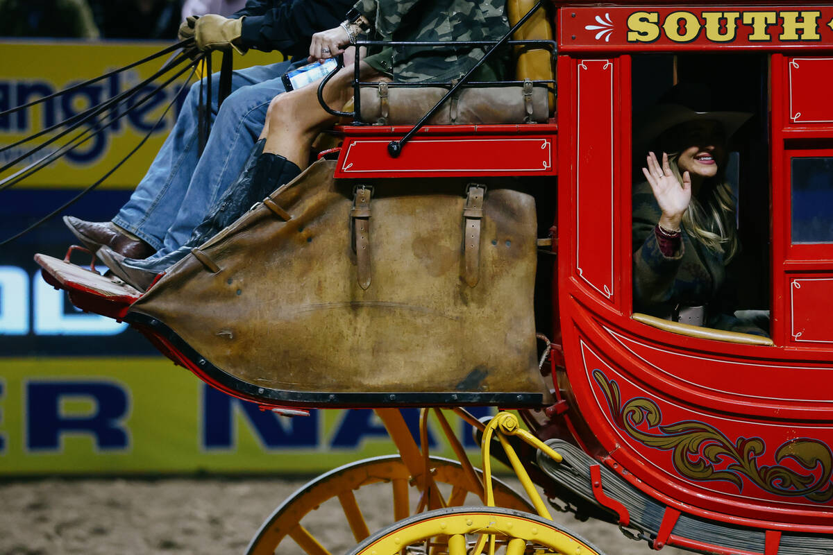 The South Point Express rides around the arena between events during the seventh go-round of th ...