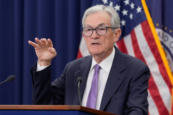 FILE _ Federal Reserve Chairman Jerome Powell speaks at a news conference after the Federal Ope ...