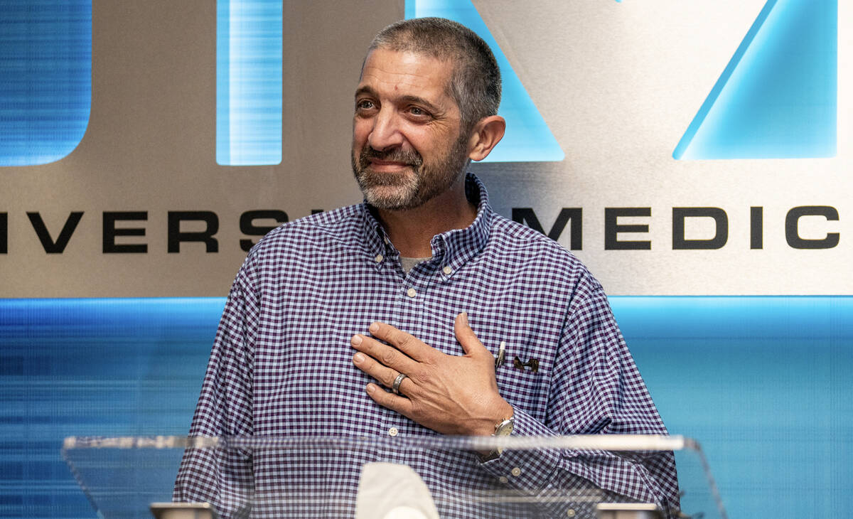 Carmen Losito thanks the team who cared for him after he was shot in the chest in March and flo ...