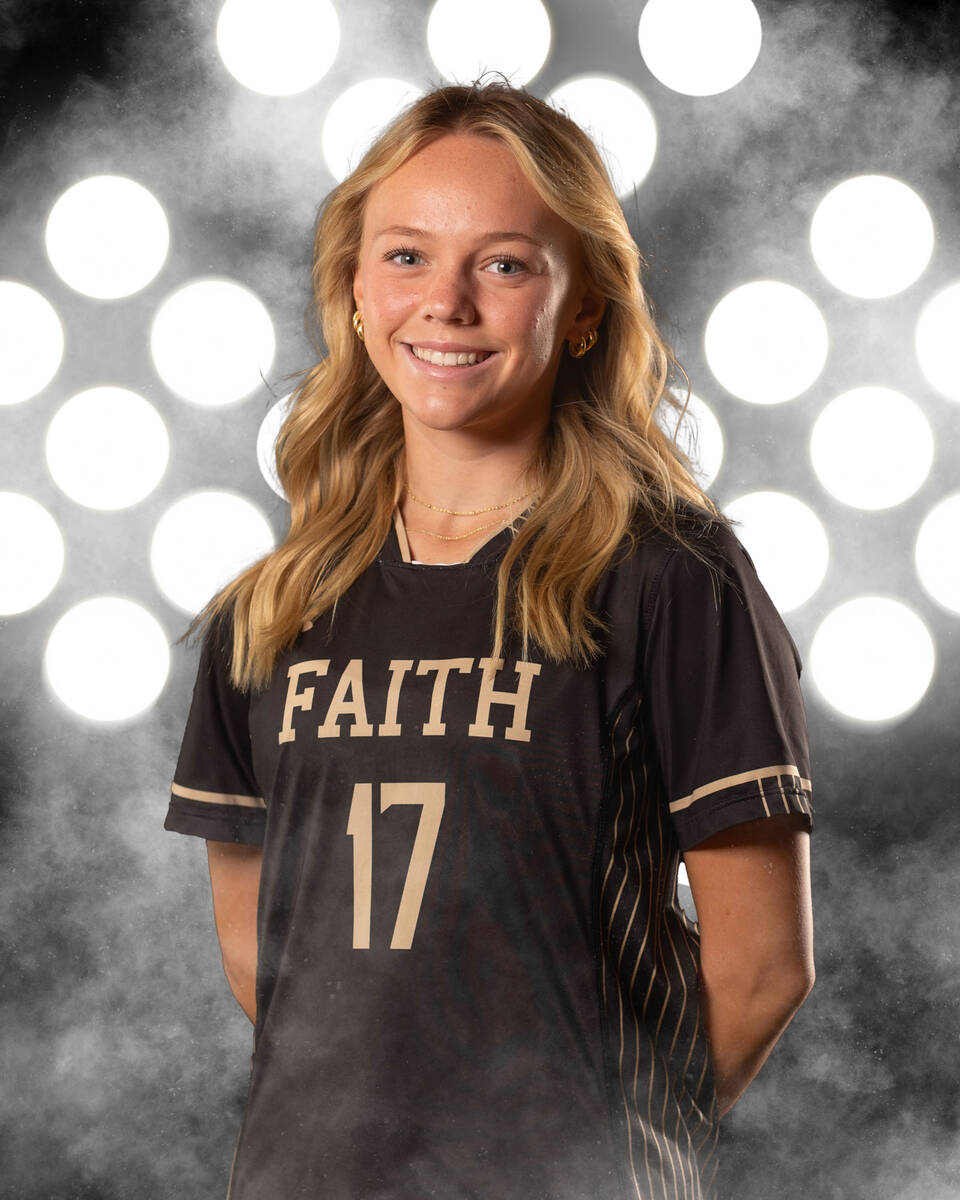 Faith Lutheran's Julia Anfinson is a member of the Nevada Preps All-Southern Nevada girls socc ...