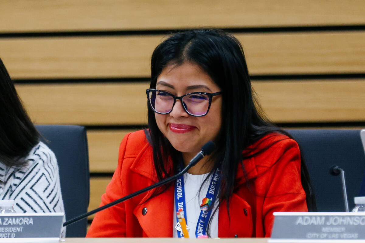 Board of Trustees Vice President Brenda Zamora, representing District D, attends the last Clark ...