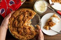 An Apple Streusel Pie is displayed in New York on Nov. 9, 2018. (Cheyenne M. Cohen via AP)