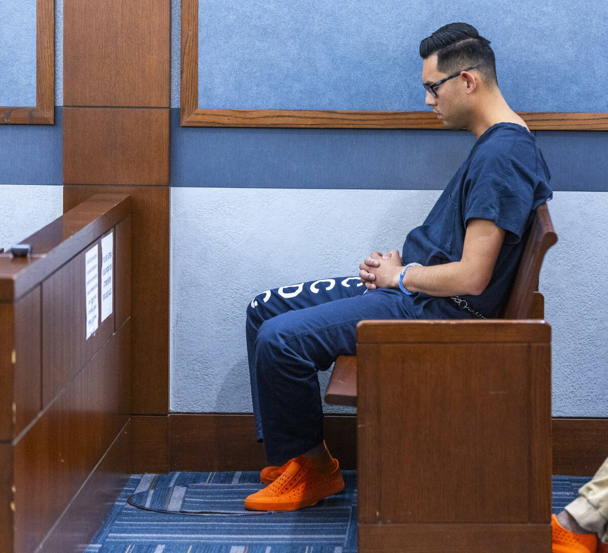 Philippe Dinh, a Las Vegas police officer facing kidnapping and domestic violence charges, awai ...