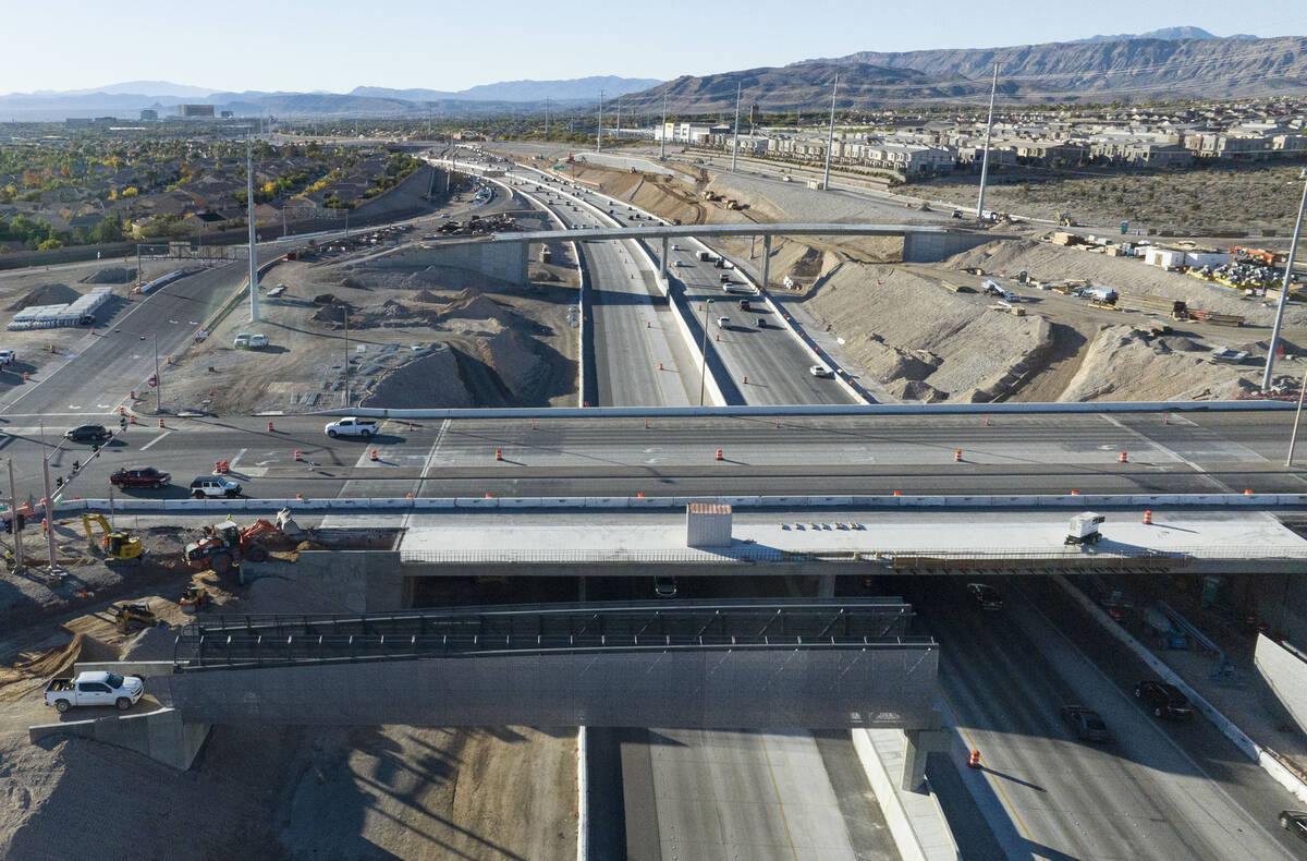 Constructions on pedestrian bridges are underway on the 215 Beltway and Summerlin Parkway inter ...