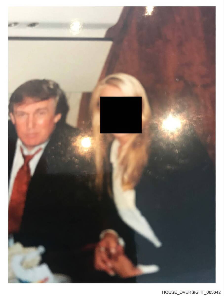 This undated, redacted photo released by Democrats on the House Oversight Committee shows Donal ...