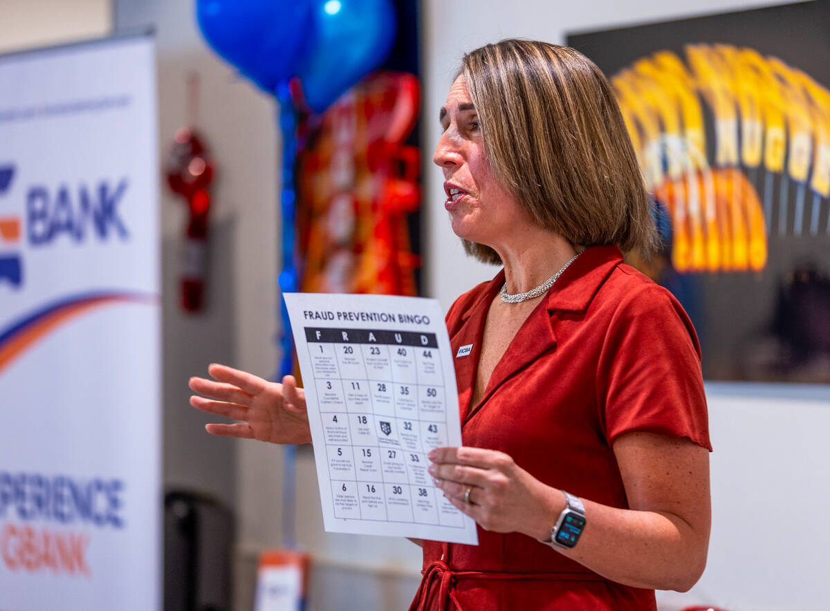 Kristina LaBigna with the Senior Crimestoppers Program talks about senior fraud as GBank teams ...