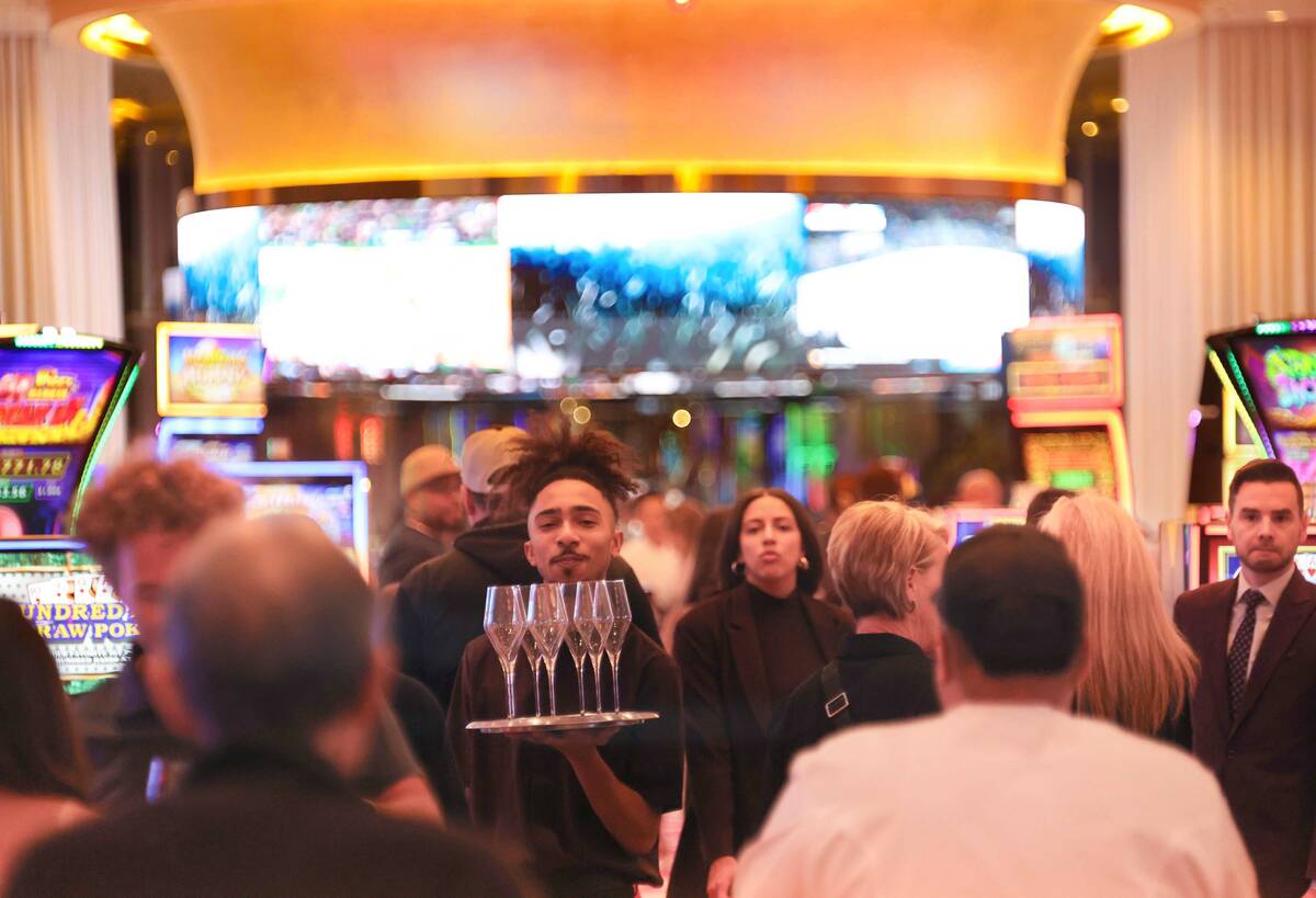 Guests enjoy the opening of the Durango hotel-casino high-limit room Monday, Dec. 15, 2025 in L ...