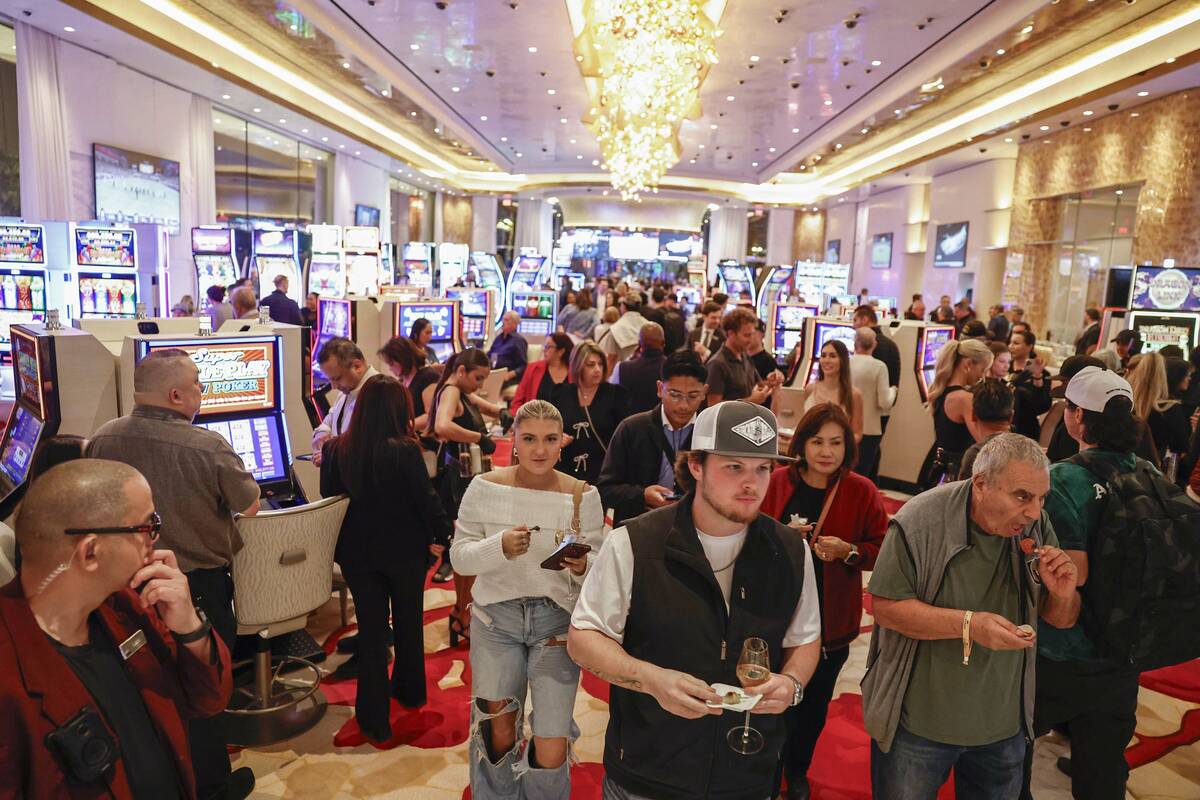 Guests enjoy the opening of the Durango hotel-casino high-limit room Monday, Dec. 15, 2025 in L ...