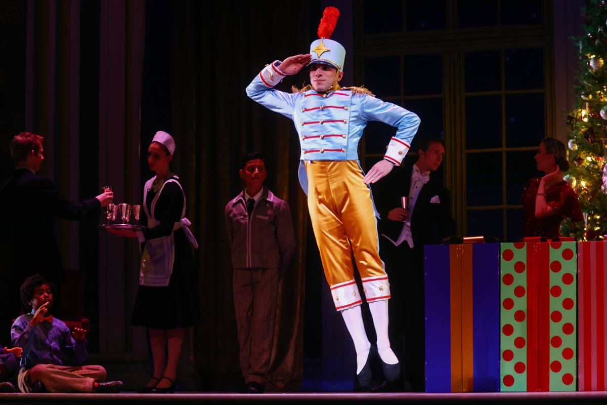 Leo McGrath performs as a Toy Soldier during the Nevada Ballet Theatre’s dress rehearsal ...
