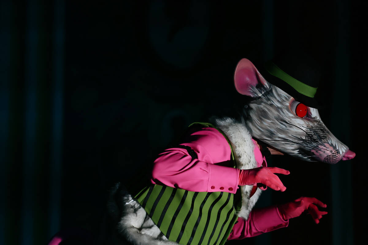 A Mouse scurries across the stage during the Nevada Ballet Theatre’s dress rehearsal for ...