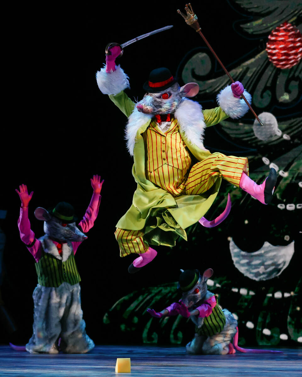 Cameron Kesten dances as the Mouse King during the Nevada Ballet Theatre’s dress rehears ...