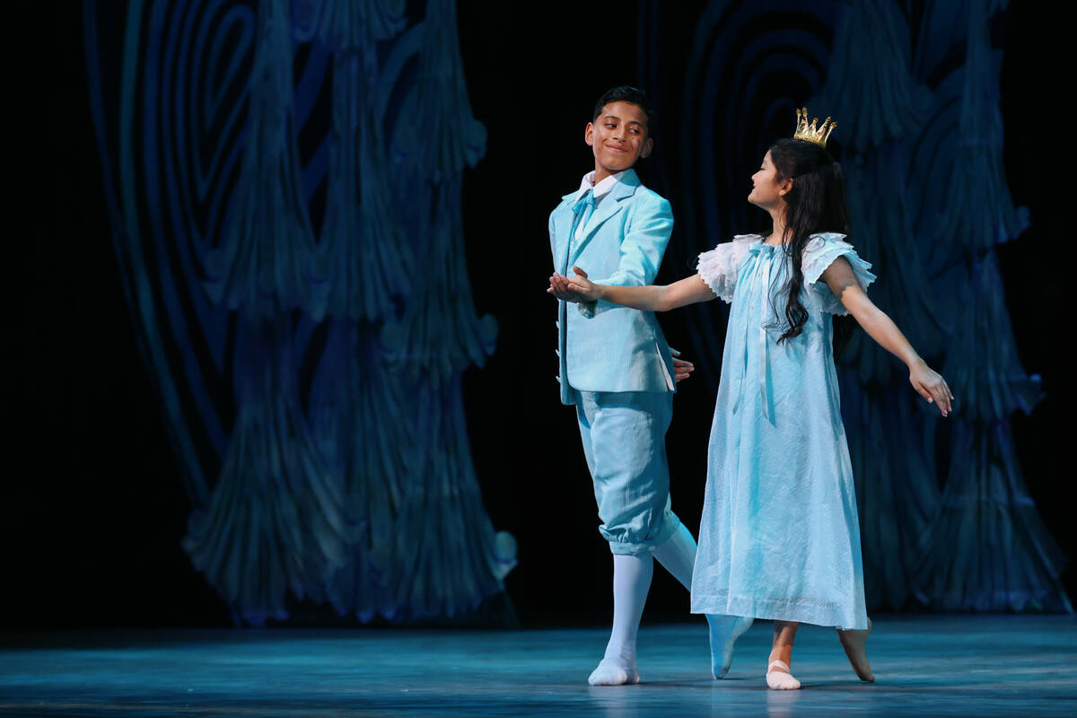 Uriel Gonzalez and Layla Naldoza dance together as The Nutcracker and Marie during the Nevada B ...