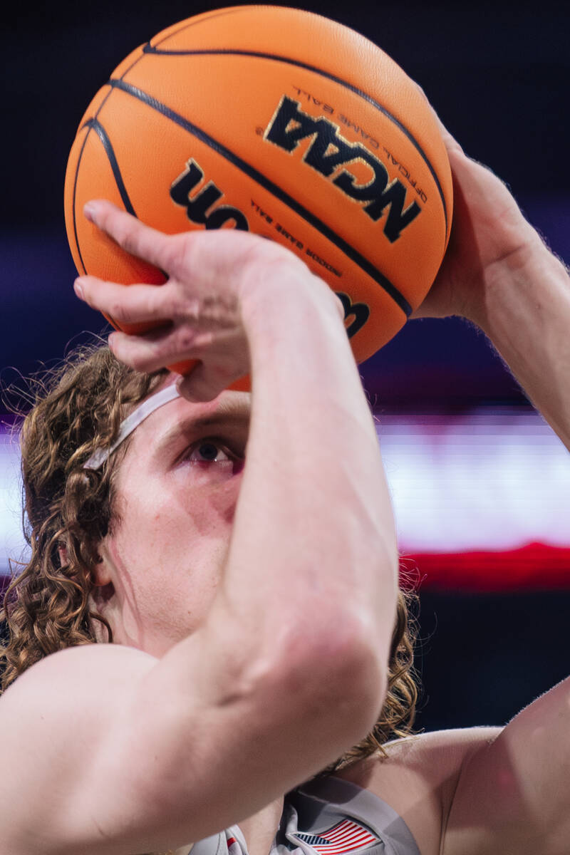 UNLV forward Walter Brown eyes the hoop during a college basketball game between UNLV and Tenne ...