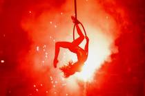 Dancers perform for the opening ceremony in the 10th go-round of the National Finals Rodeo on S ...