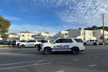 The Henderson Police Department investigate an officer-involved shooting near the 1000 block of ...