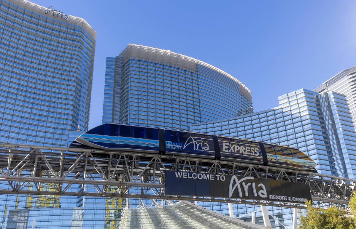The Aria Express tram, Wednesday, Nov. 13, 2024, in Las Vegas. (Las Vegas Review-Journal/File)