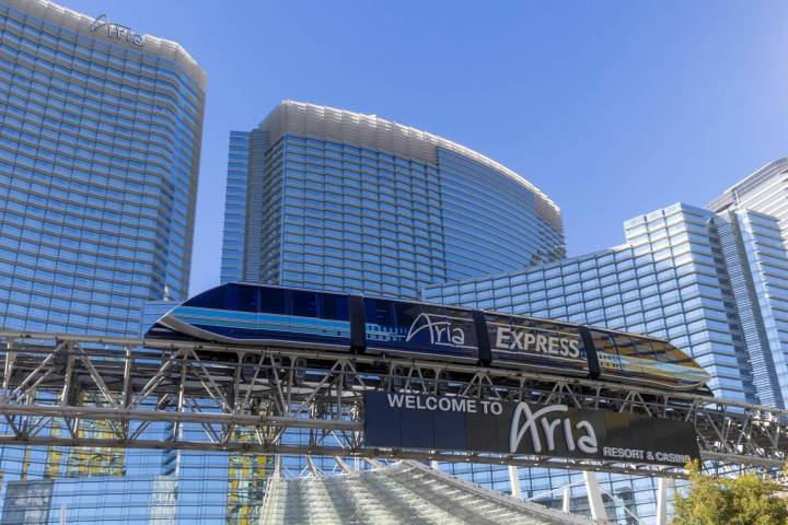 The Aria Express tram, Wednesday, Nov. 13, 2024, in Las Vegas. (Las Vegas Review-Journal/File)