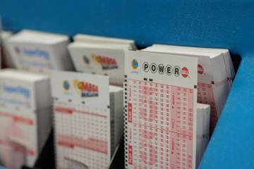 Powerball lottery ticket forms at Bluebird Liquor on Dec. 1, 2025, in Hawthorne, California. (J ...