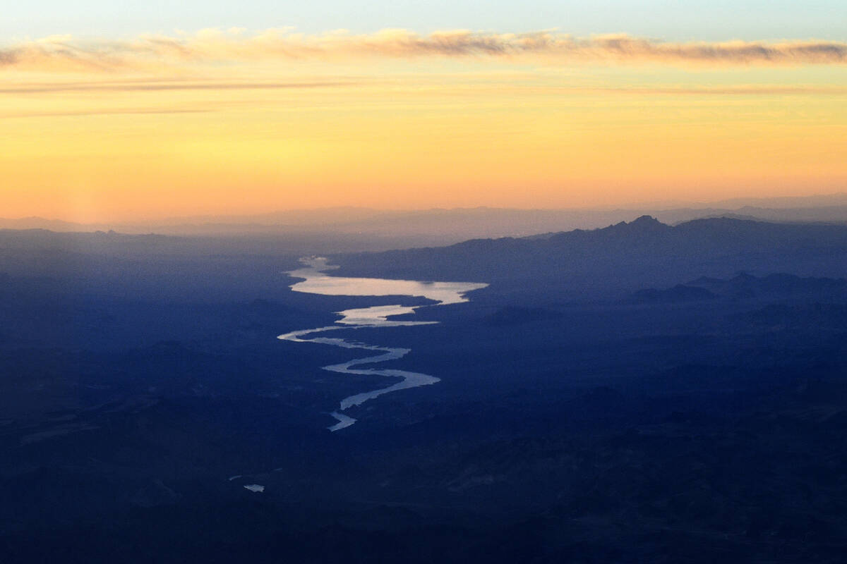 The Colorado River winds its way south below Hoover Dam on Friday, Dec. 20, 2024. (Sam Morris/L ...