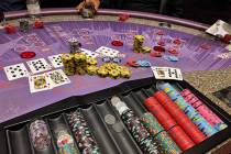 Jackpot won after playing Ultimate Texas Hold’em at Harrah's Las Vegas on Dec. 15, 2025. (Cae ...