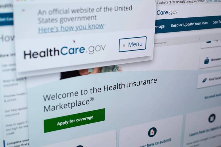 FILE - Pages from the U.S. Affordable Care Act health insurance website healthcare.gov are seen ...