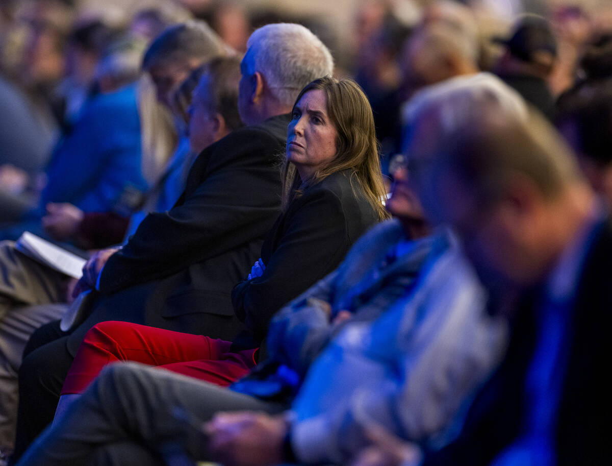 Andrea Travnicek, assistant secretary for water and science for the Interior Department, listen ...