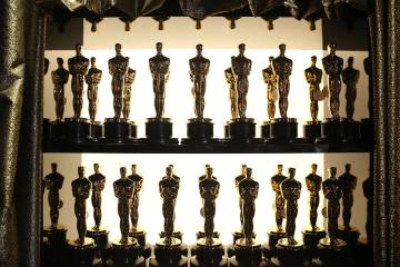 FILE - Oscar statuettes appear backstage at the Oscars at the Dolby Theatre in Los Angeles on F ...