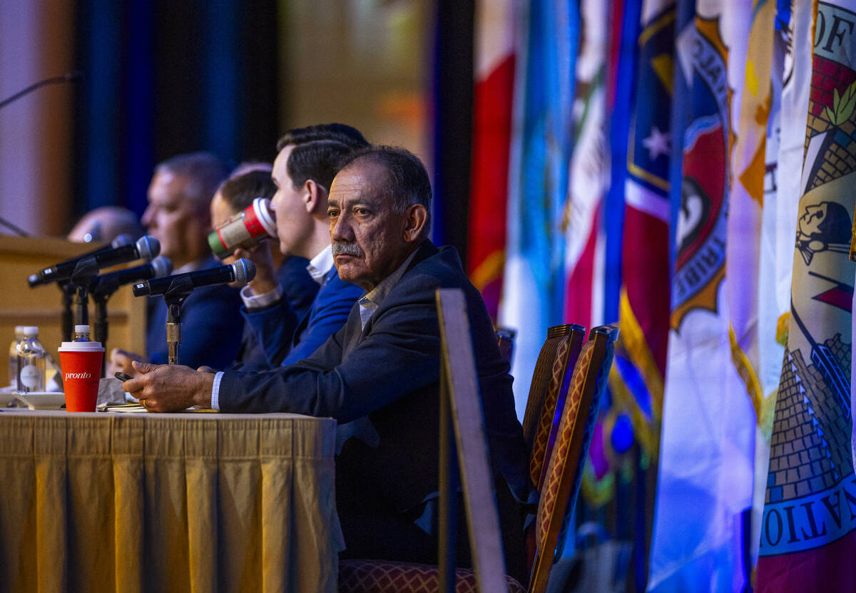 Estevan Lopez, a basin state commissioner for New Mexico, awaits his turn to give his perspecti ...