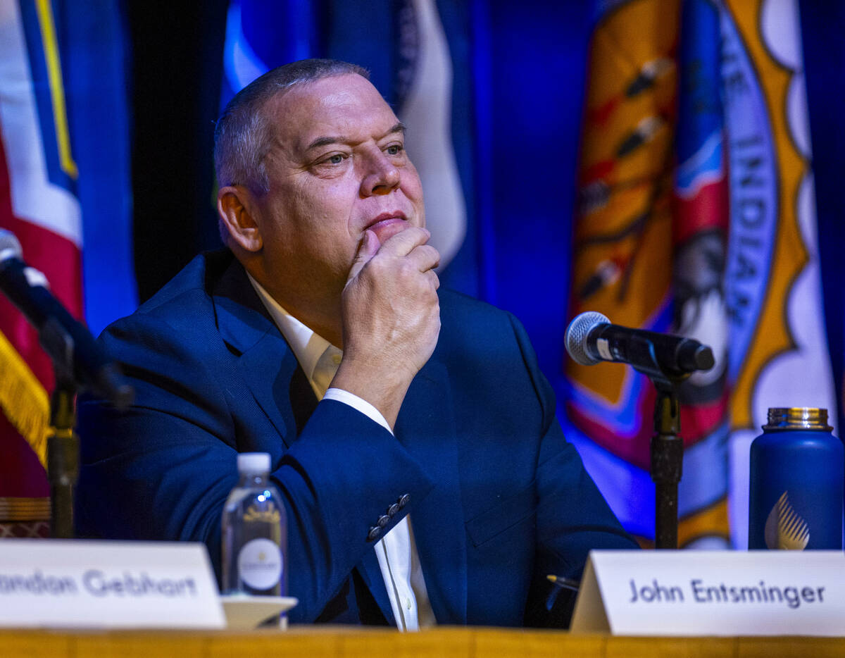 John Entsminger, a basin state commissioner for Nevada, awaits his time to speak during the Col ...
