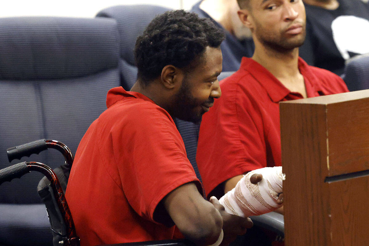 Avyonte Webb, who was shot by Henderson police officers, appears in court during a status check ...