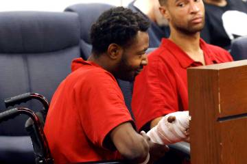 Avyonte Webb, who was shot by Henderson police officers, appears in court during a status check ...