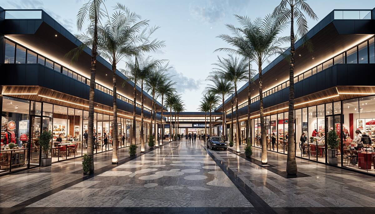 Las Vegas developer Ali Kaveh plans to build a new retail complex, a rendering of which is seen ...