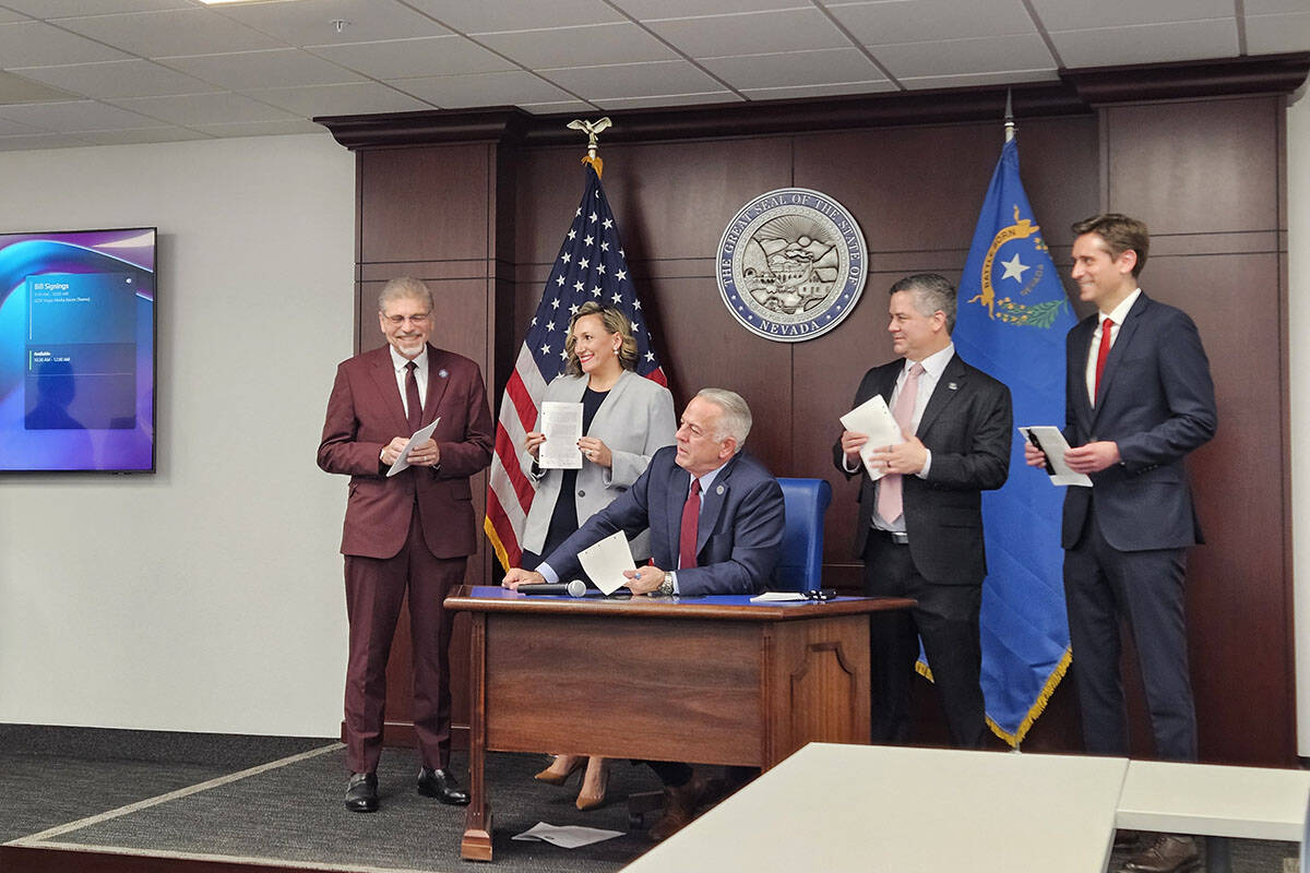 Nevada Gov. Joe Lombardo signs bills related to cybersecurity, health care and starting up a pr ...