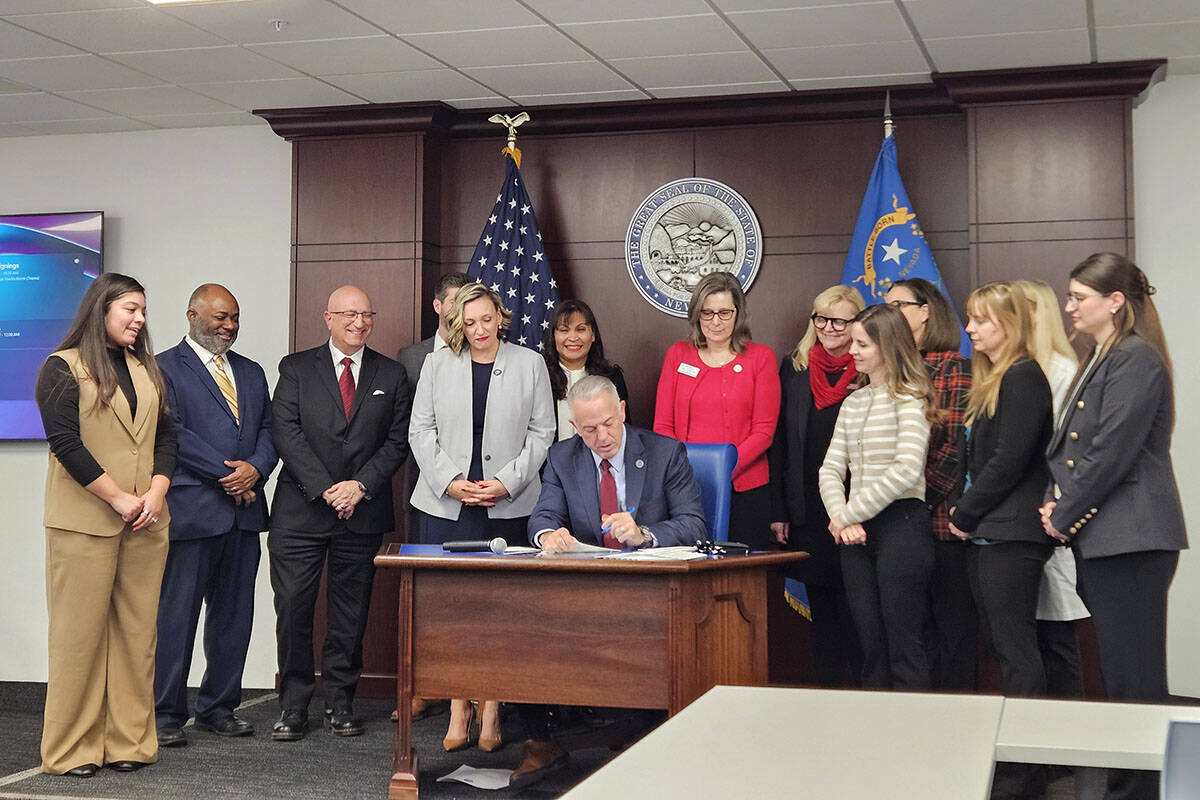 Nevada Gov. Joe Lombardo signs bills related to cybersecurity, health care and starting up a pr ...
