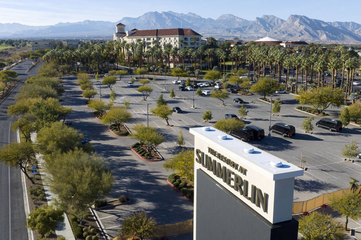 The Resort at Summerlin sign is seen on Wednesday, Dec. 17, 2025, in Las Vegas. The Rampart Cas ...