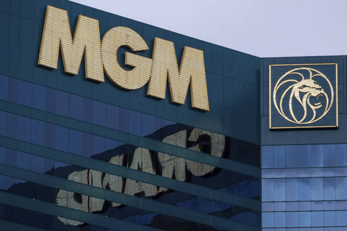 The exterior of the MGM Grand hotel-casino is pictured on Wednesday, Sept. 20, 2023, in Las Veg ...