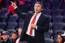UNLV head coach Josh Pastner during a college basketball game between UNLV and Tennessee State ...