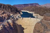 Lake Mead and the Hoover Dam on Tuesday, June 8, 2021, in Boulder City, Nev. (Benjamin Hager/La ...