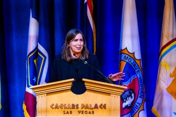 Andrea Travnicek, assistant secretary for water and science for the Interior Department, gives ...