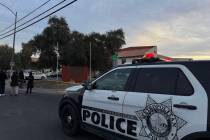 Police investigate a homicide Tuesday, Dec. 23, 2025, on the 1800 block of Lewis Avenue in Las ...
