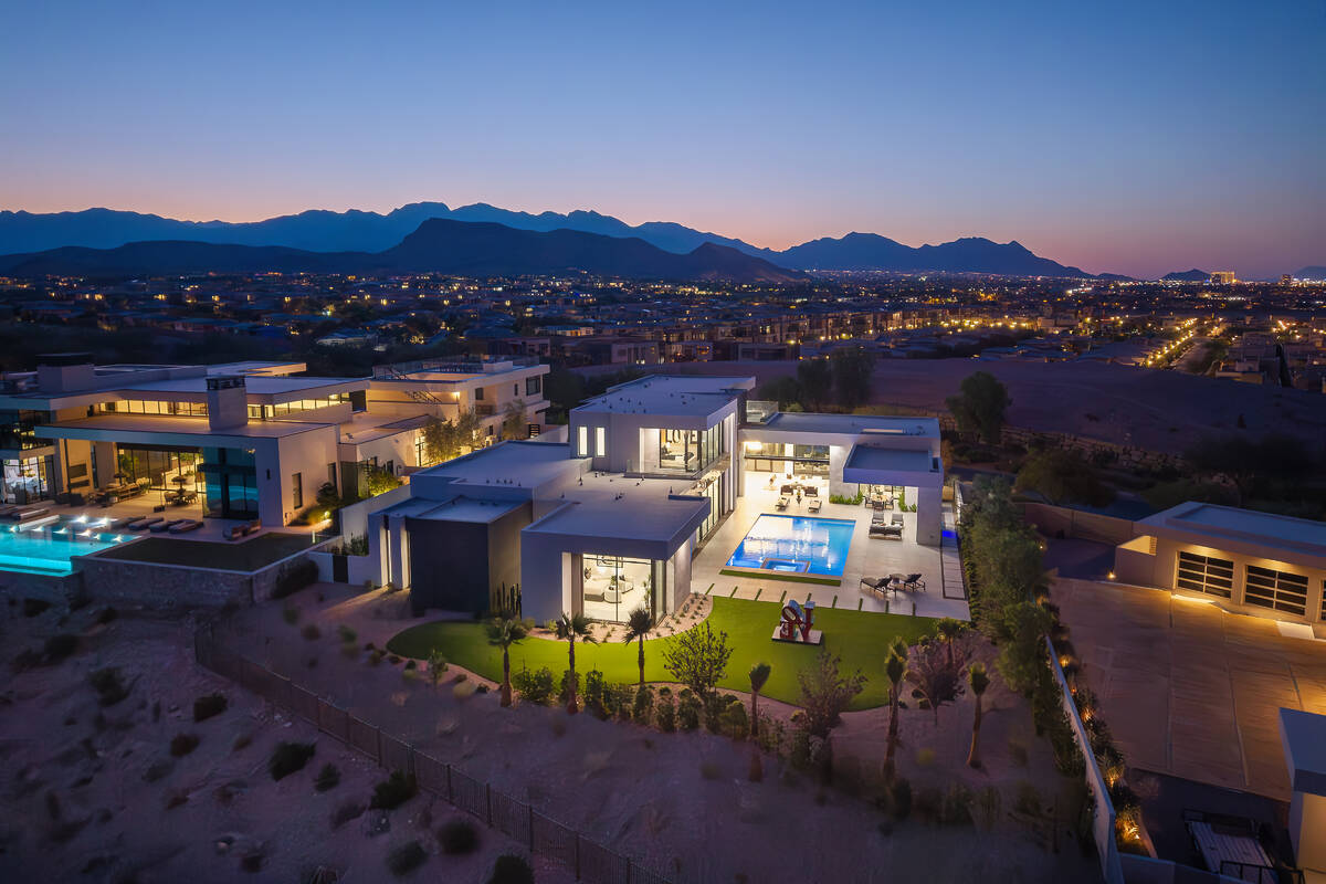 Dubbed the Taylor Estate, 10891 Stardust Drive is elevated for views of Red Rock Canyon and the ...