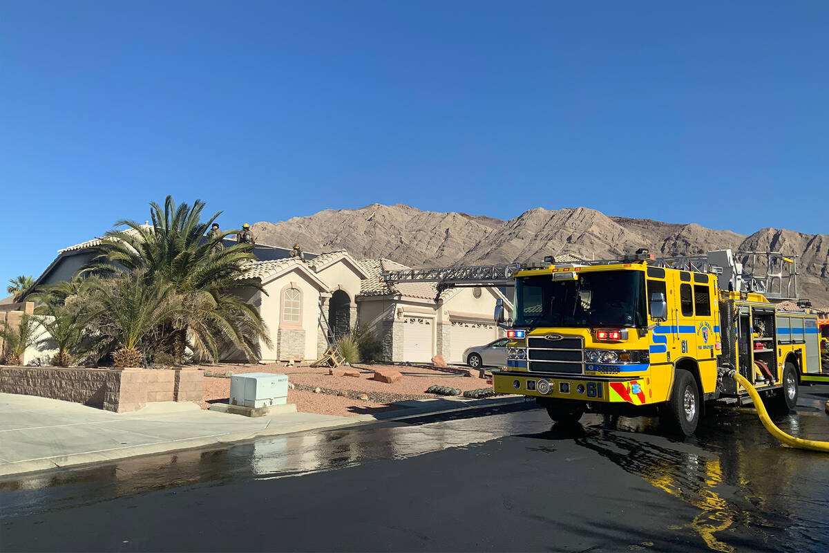 Fire at 6900 Stone Meadows Avenue in Las Vegas on Dec. 29, 2025. (Clark County Fire Department)